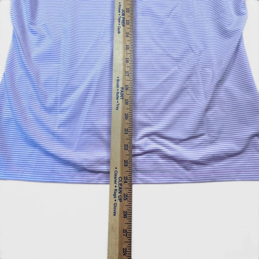 Wyndham Championship Shirt Polo Womens Large Purple Stripe RLX Ralph Lauren Golf